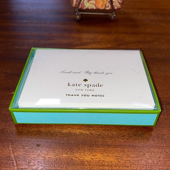 kate spade Office Boxed Kate Spade Thank You Notes White Cards Lime